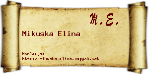 Mikuska Elina névjegykártya